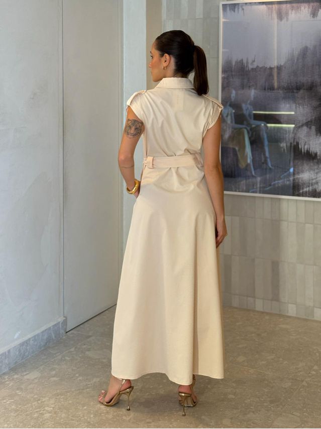 Vestido Botões Eloise Manteiga
