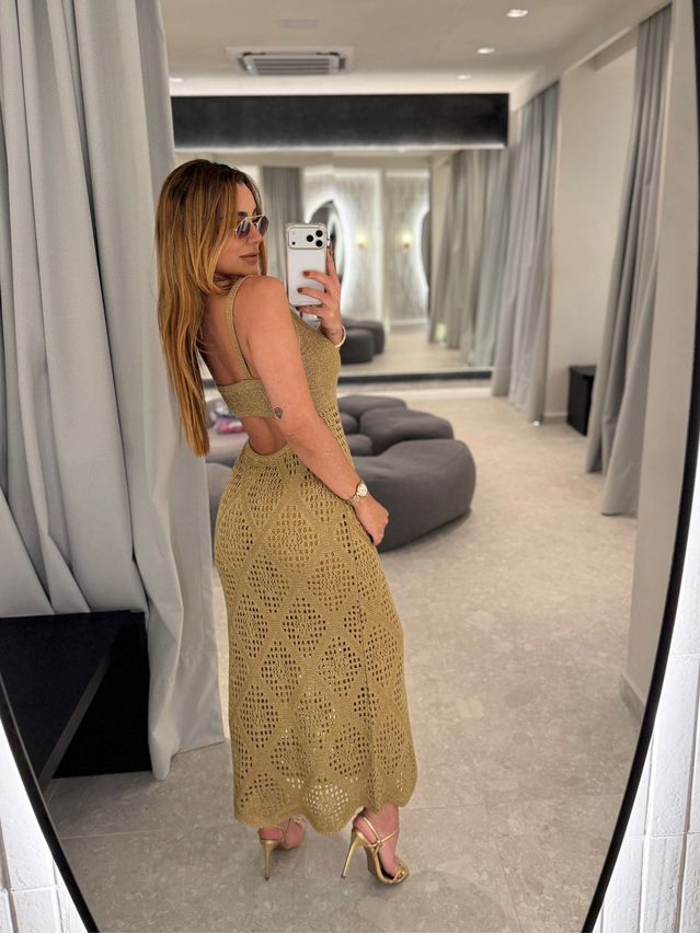 Vestido Tricot Lurex Catarina Dourado