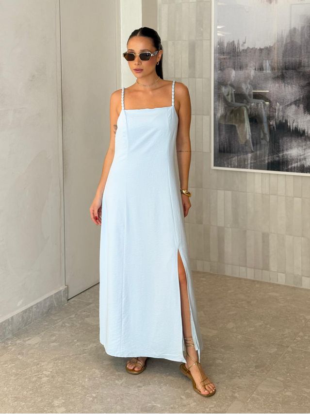 Vestido Midi Basic Geórgia Baby Blue