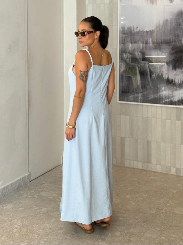 Vestido Midi Basic Geórgia Baby Blue