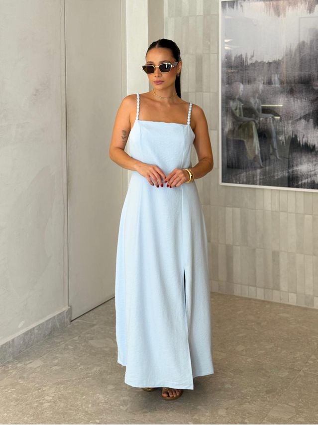 Vestido Midi Basic Geórgia Baby Blue