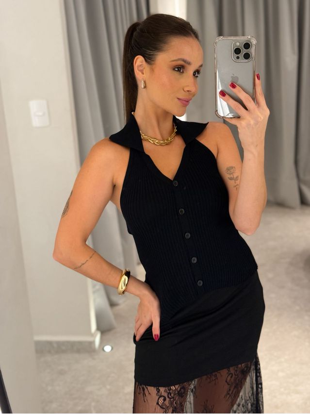 Blusa Tricot Frente Única Miranda Preto 