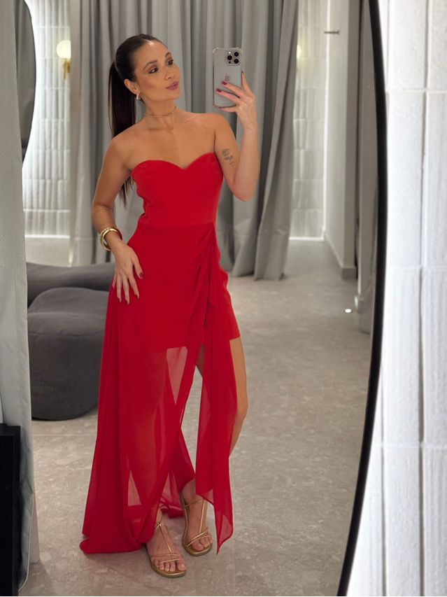 Vestido Amarração Tamires Vermelho