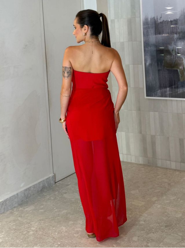 Vestido Amarração Tamires Vermelho
