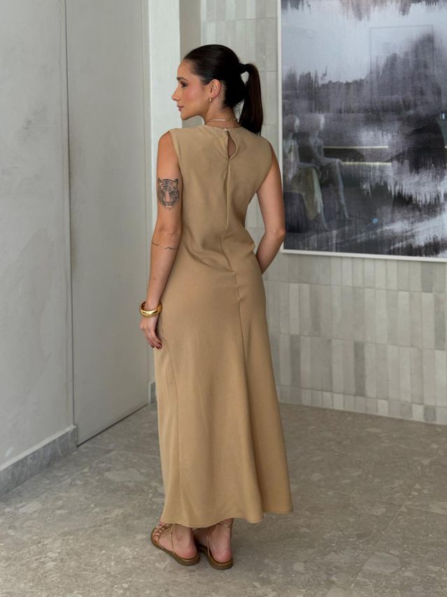 Vestido Midi Regata Virginia Cáqui 