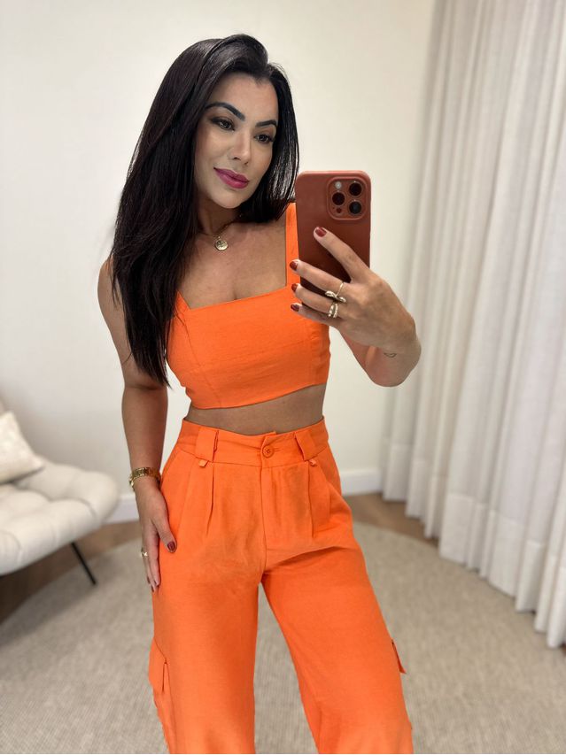 Conjunto Calça Beatriz Laranja