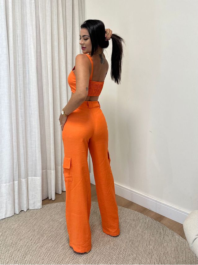 Conjunto Calça Beatriz Laranja