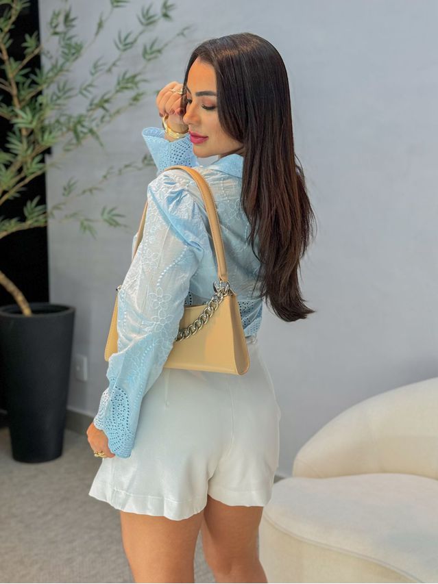 Short Saia Prega Branco