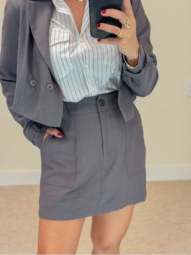 Conjunto Saia Penelope Chumbo