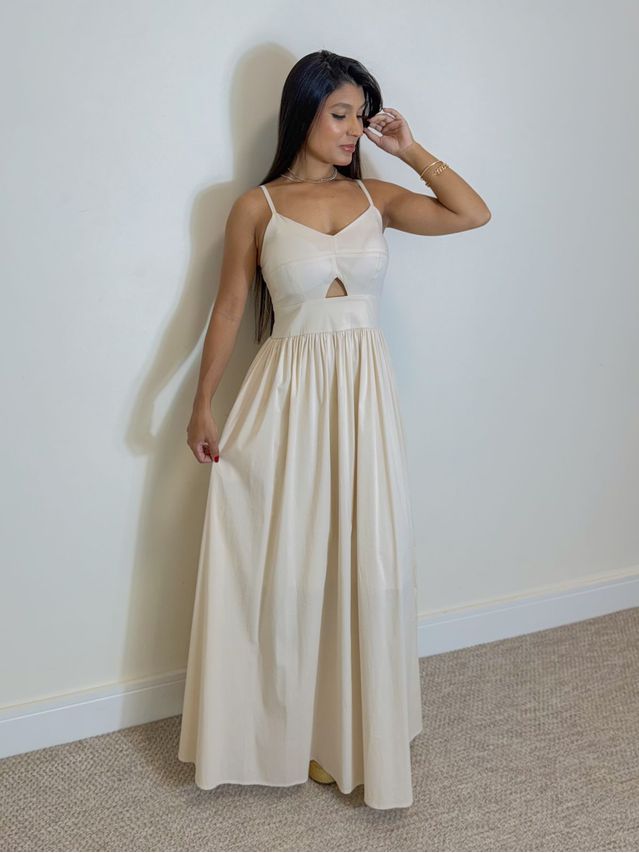 Vestido Midi Cancún Areia
