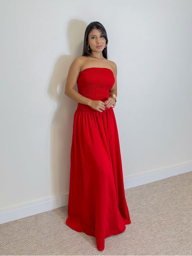 Vestido Lastex Carolina Vermelho