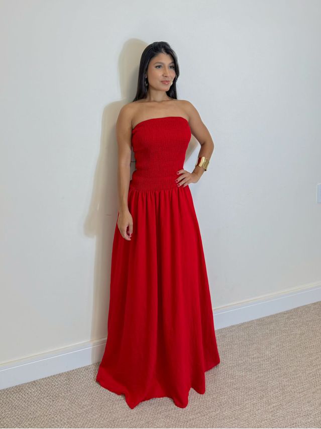 Vestido Lastex Carolina Vermelho