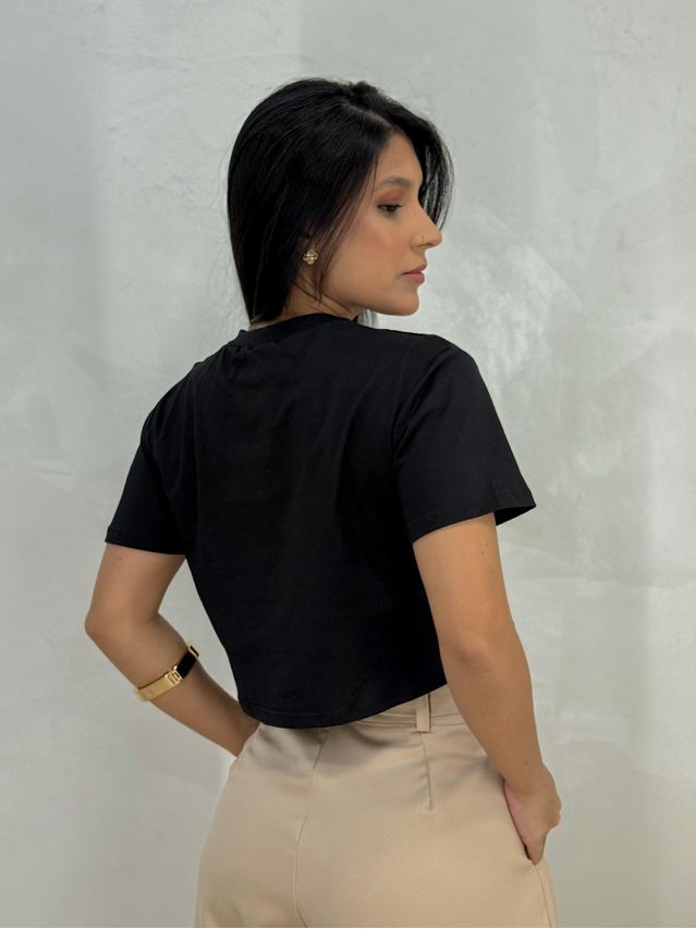 Camiseta Cropped YS Preta