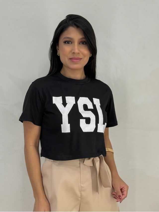 Camiseta Cropped YS Preta