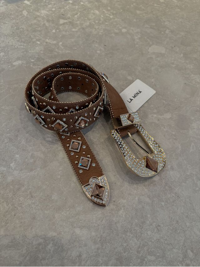 Cinto Country Pedraria Cappuccino