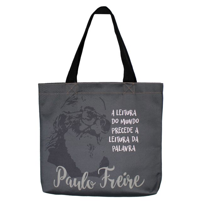 BOLSA PAULO FREIRE LEITURA - Cinza