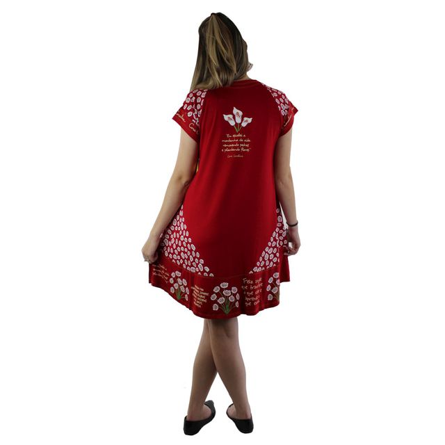 Vestido Cora Coralina Vermelho