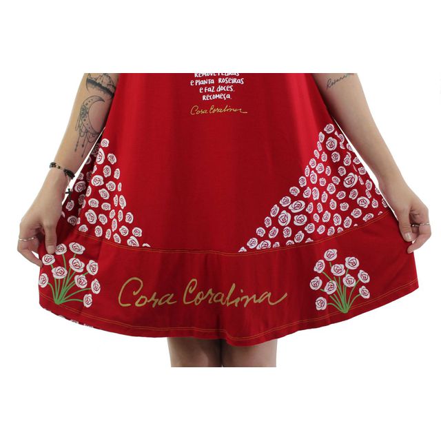 Vestido Cora Coralina Vermelho