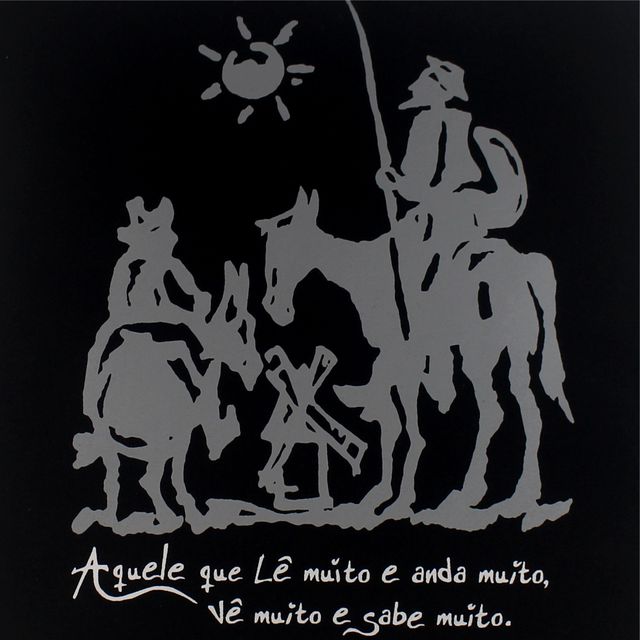 CAPA DE ALMOFADA DOM QUIXOTE - Preta