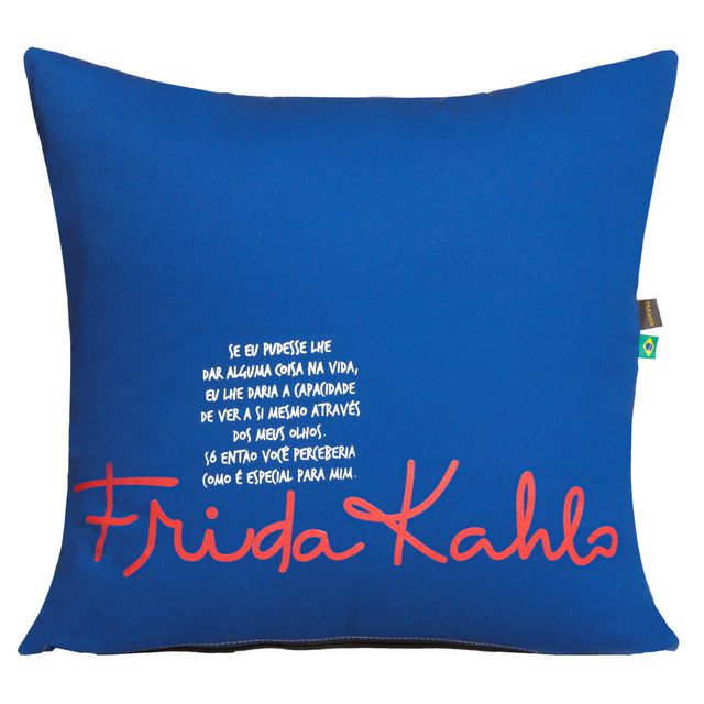 CAPA DE ALMOFADA FRIDA KAHLO - Azul