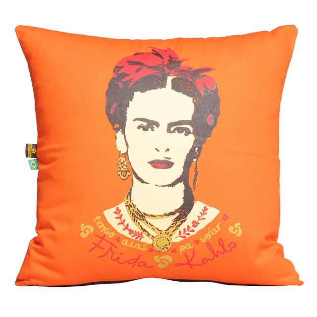 CAPA DE ALMOFADA FRIDA KAHLO - Laranja