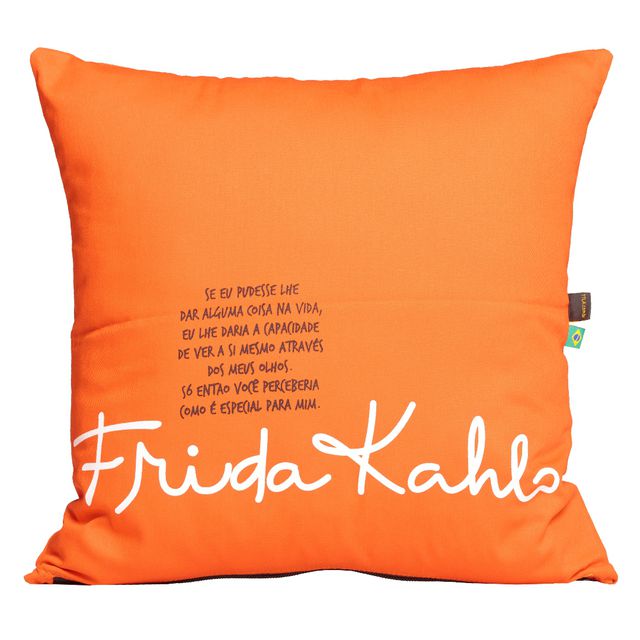CAPA DE ALMOFADA FRIDA KAHLO - Laranja