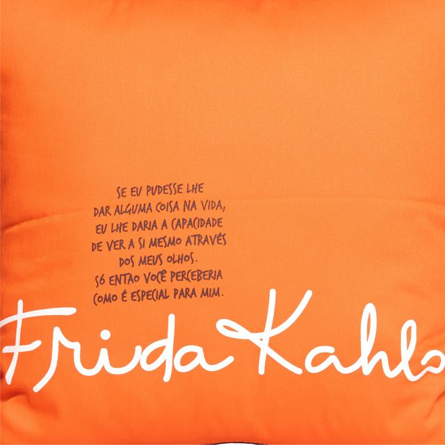 CAPA DE ALMOFADA FRIDA KAHLO - Laranja