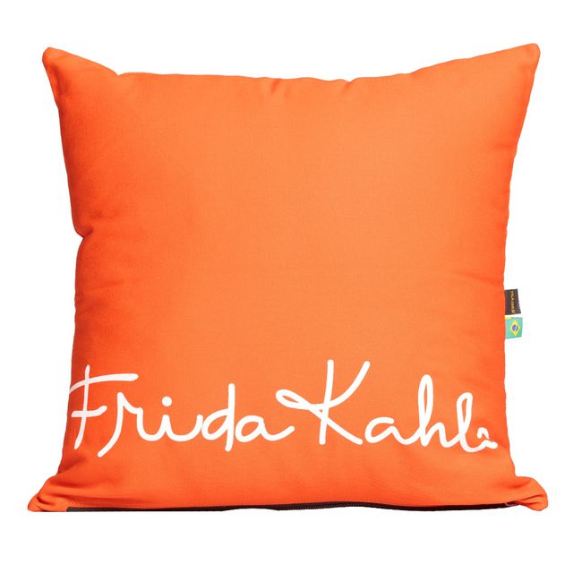 CAPA DE ALMOFADA FRIDA KAHLO OLHOS - Laranja