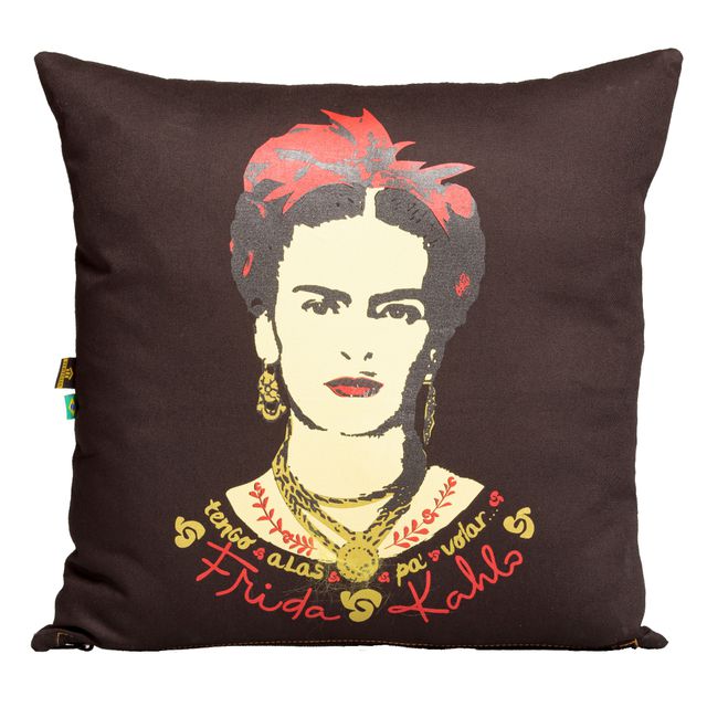 CAPA DE ALMOFADA FRIDA KAHLO - Preta