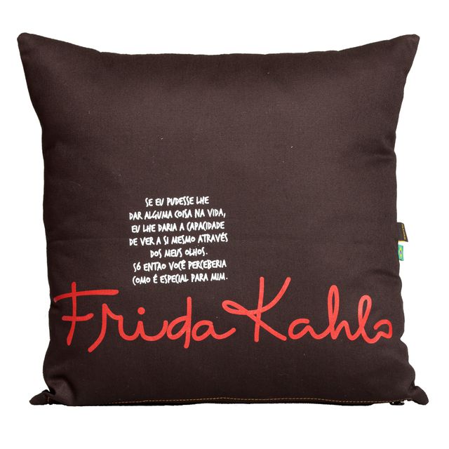 CAPA DE ALMOFADA FRIDA KAHLO - Preta
