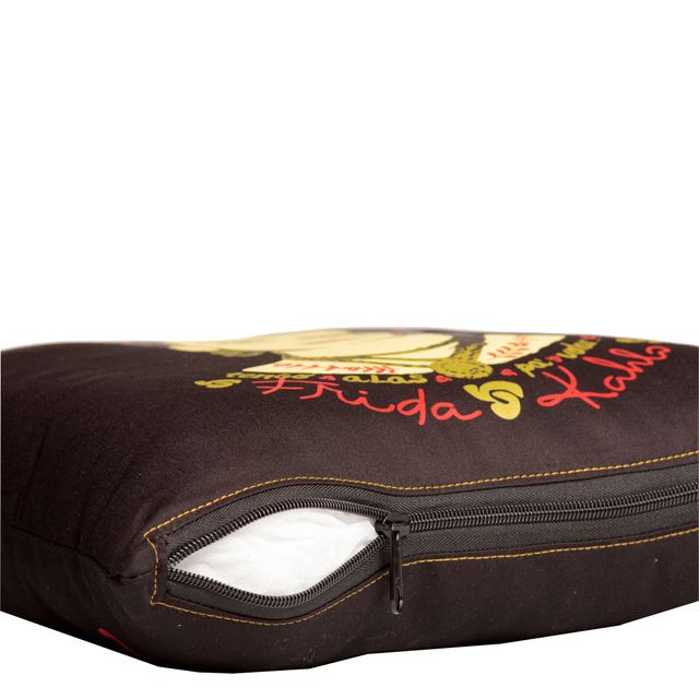 CAPA DE ALMOFADA FRIDA KAHLO - Preta