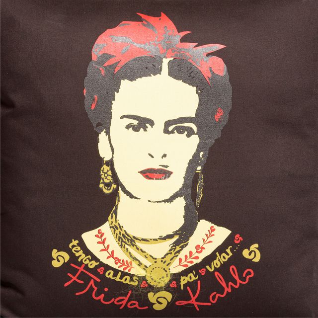 CAPA DE ALMOFADA FRIDA KAHLO - Preta
