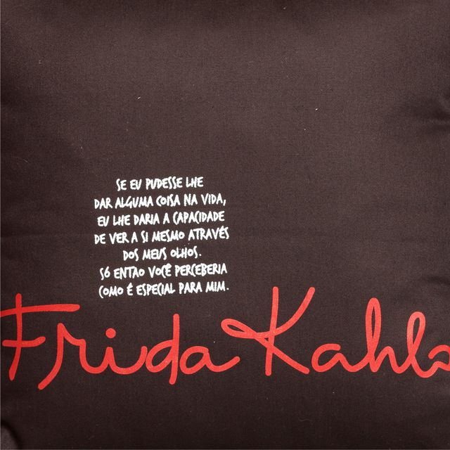 CAPA DE ALMOFADA FRIDA KAHLO - Preta