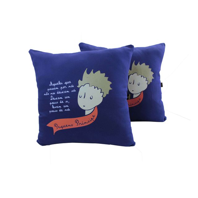 Capa de Almofada Pequeno Príncipe Marinho