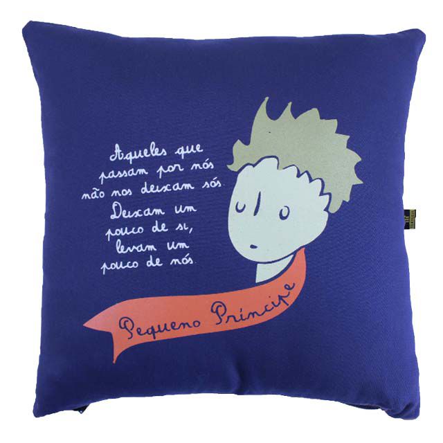 Capa de Almofada Pequeno Príncipe Marinho
