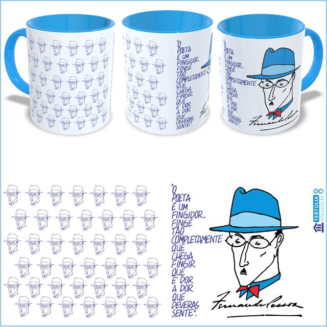 CANECA PESSOA - FINGIDOR - Azul 