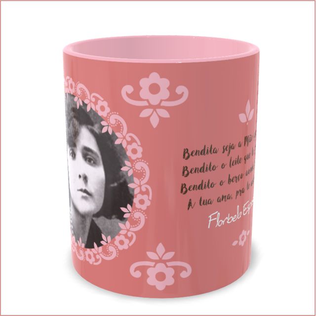 CANECA FLORBELA ESPANCA- Rosa