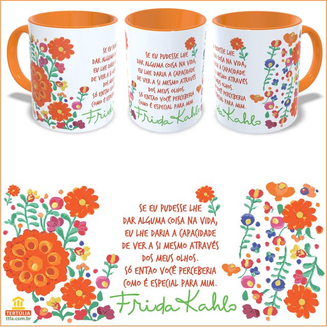 CANECA FRIDA OLHOS - Laranja