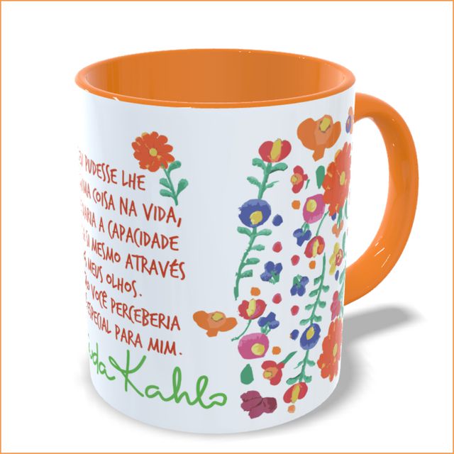 CANECA FRIDA OLHOS - Laranja