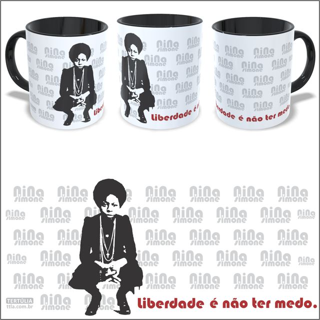 CANECA NINA SIMONE LIBERDADE - Preta