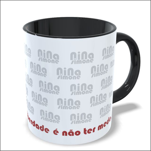 CANECA NINA SIMONE LIBERDADE - Preta