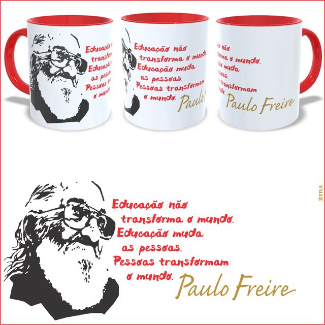 CANECA PAULO FREIRE EDUCAÇÃO - Vermelha