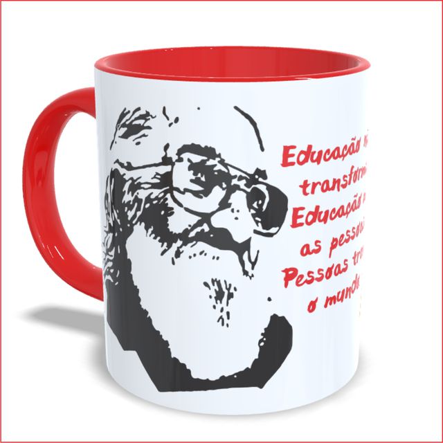 CANECA PAULO FREIRE EDUCAÇÃO - Vermelha