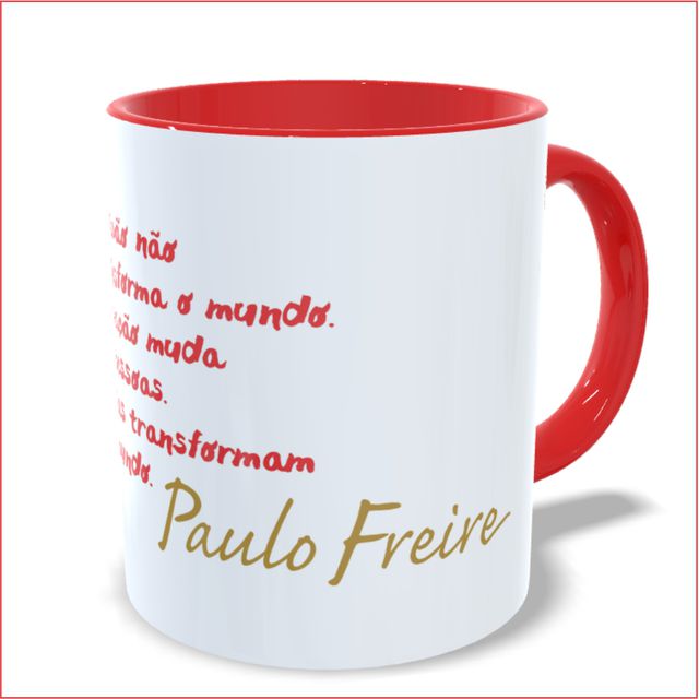 CANECA PAULO FREIRE EDUCAÇÃO - Vermelha