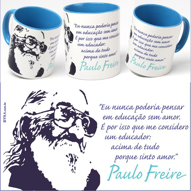 CANECA PAULO FREIRE EDUCADOR- Azul