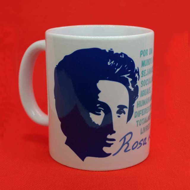 Caneca Rosa Luxemburgo - Branca - Nosso Mundo