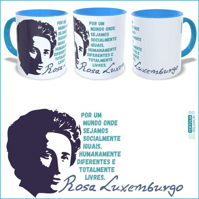 Caneca Rosa Luxemburgo Nosso Mundo - Azul Claro