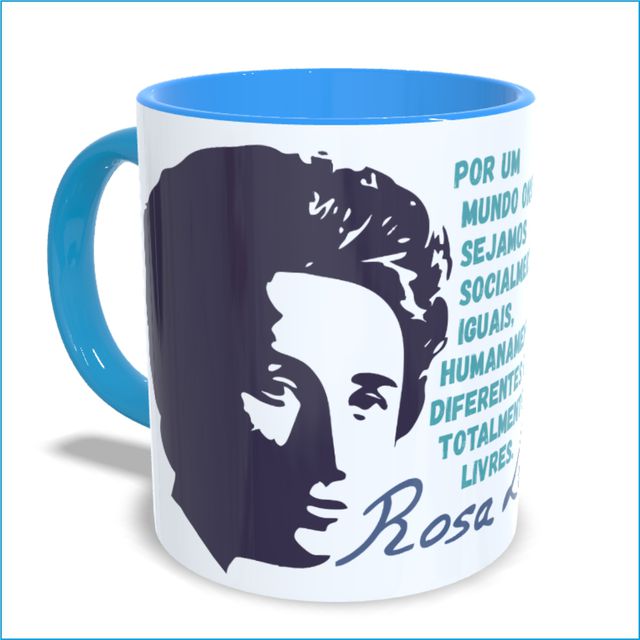 Caneca Rosa Luxemburgo Nosso Mundo - Azul Claro