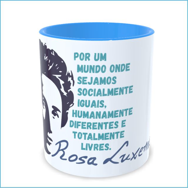 Caneca Rosa Luxemburgo Nosso Mundo - Azul Claro