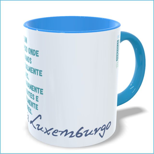 Caneca Rosa Luxemburgo Nosso Mundo - Azul Claro